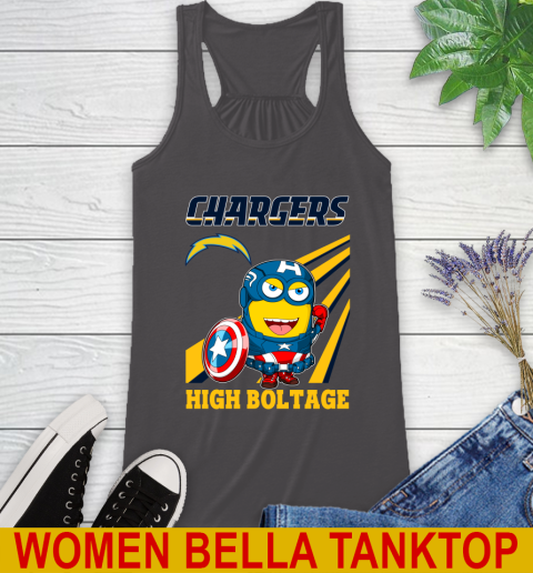 NFL Football Los Angeles Chargers Captain America Marvel Avengers Minion Shirt Racerback Tank 10