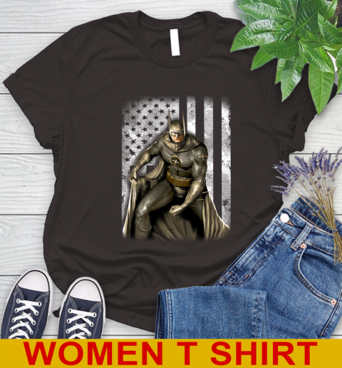 New Orleans Saints NFL Football Batman DC American Flag Shirt Women's T-Shirt 9