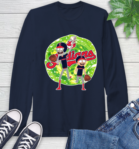 MLB Cleveland Indians Rick And Morty Baseball Sports Long Sleeve T-Shirt 4