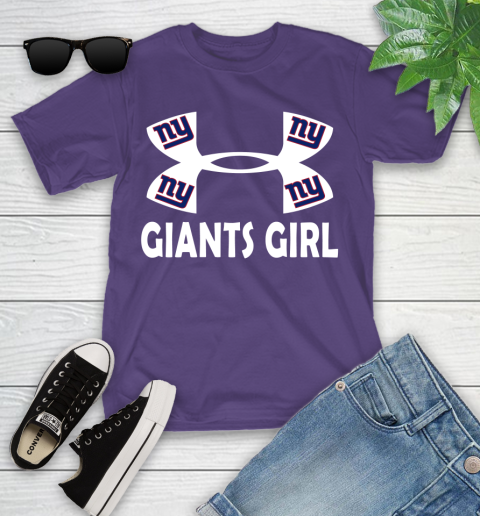 NFL New York Giants Girl Under Armour Football Sports Youth T-Shirt 3