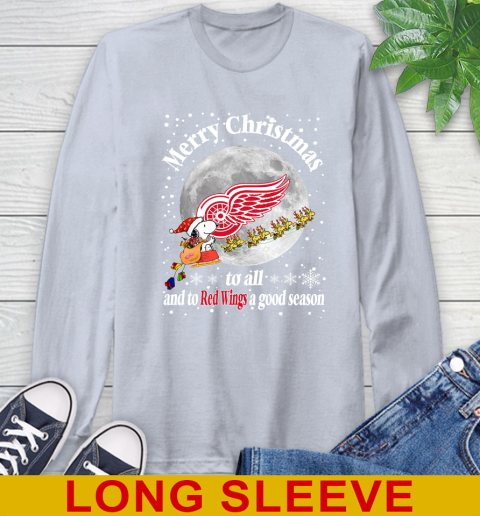 Detroit Red Wings Merry Christmas To All And To Red Wings A Good Season NHL Hockey Sports Long Sleeve T-Shirt 6