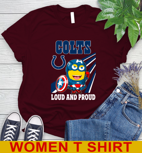 NFL Football Indianapolis Colts Captain America Marvel Avengers Minion Shirt Women's T-Shirt 6