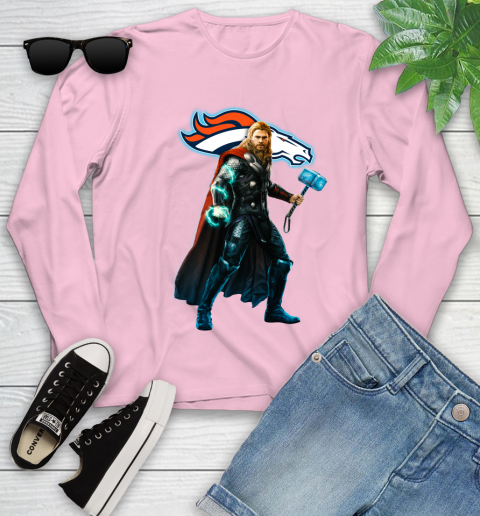 NFL Thor Avengers Endgame Football Denver Broncos Youth Long Sleeve 10