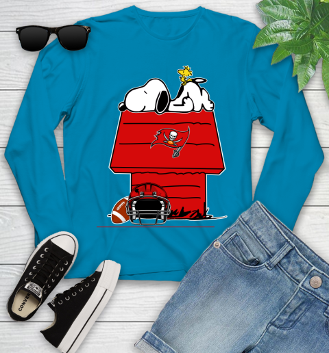 Tampa Bay Buccaneers NFL Football Snoopy Woodstock The Peanuts Movie Youth Long Sleeve 7