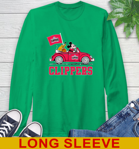 NBA Basketball LA Clippers Pluto Mickey Driving Disney Shirt Long Sleeve T-Shirt 7