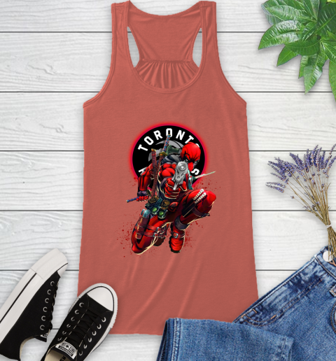 NBA Deadpool Marvel Comics Sports Basketball Toronto Raptors Racerback Tank 4