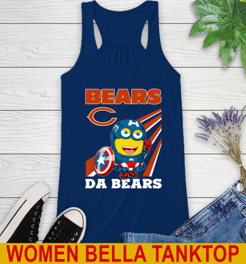 NFL Football Chicago Bears Captain America Marvel Avengers Minion Shirt Racerback Tank 7