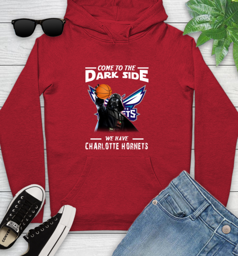 NBA Come To The Dark Side We Have Charlotte Hornets Star Wars Darth Vader Basketball Youth Hoodie 12