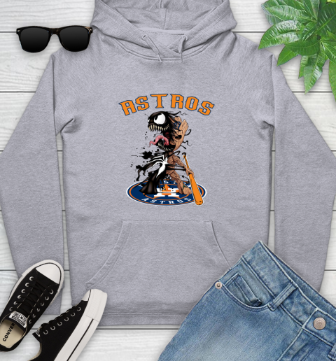 MLB Houston Astros Baseball Venom Groot Guardians Of The Galaxy Youth Hoodie 6