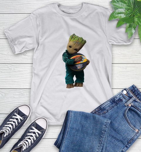 NBA Groot Guardians Of The Galaxy Basketball Sports Oklahoma City Thunder T-Shirt 12
