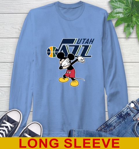 Utah Jazz NBA Basketball Dabbing Mickey Disney Sports Long Sleeve T-Shirt 11