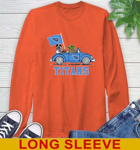 NFL Football Tennessee Titans Darth Vader Baby Yoda Driving Star Wars Shirt Long Sleeve T-Shirt 5