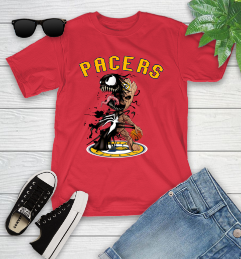 NBA Indiana Pacers Basketball Venom Groot Guardians Of The Galaxy Youth T-Shirt 10