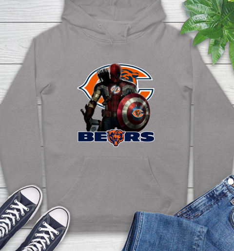 NFL Captain America Thor Spider Man Hawkeye Avengers Endgame Football Chicago Bears Hoodie 6