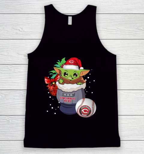 Cincinnati Reds Christmas Baby Yoda Star Wars Funny Happy MLB Tank Top