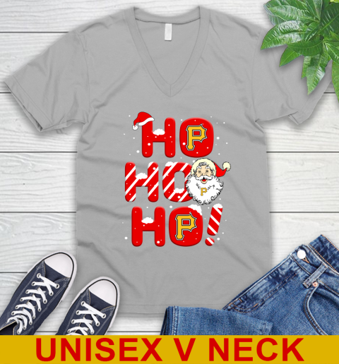 Pittsburgh Pirates MLB Baseball Ho Ho Ho Santa Claus Merry Christmas Shirt V-Neck T-Shirt 3