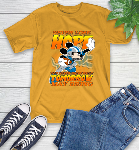 Detroit Lions NFL Football Mickey Disney Never Lose Hope T-Shirt 2