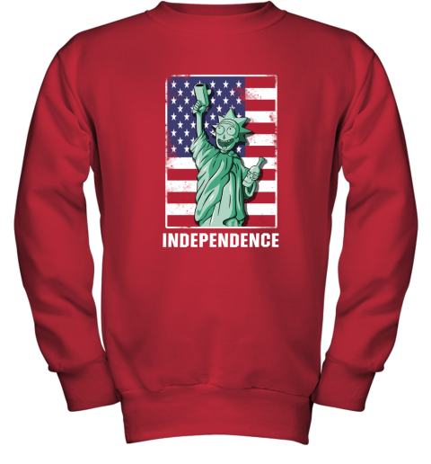 2kuq rick and morty statue of liberty independence day 4th of july shirts youth sweatshirt 47 front red