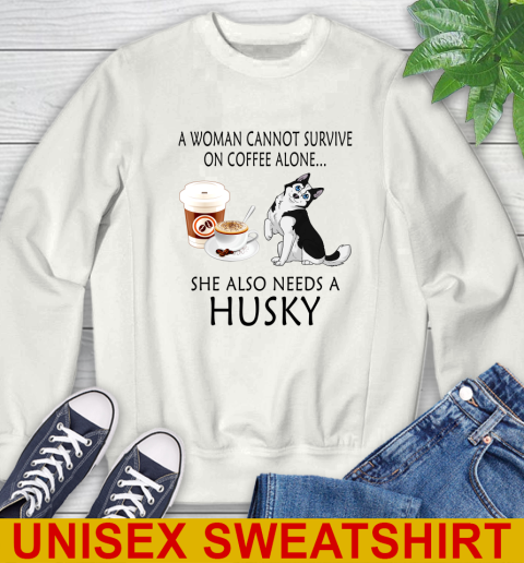 Women cannot survive on coffee alone she also need a HUSKY tshirt 25