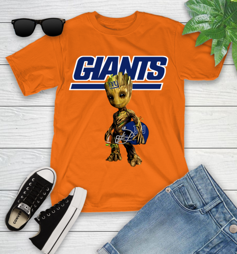 New York Giants NFL Football Groot Marvel Guardians Of The Galaxy Youth T-Shirt 7