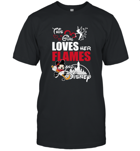 This Girl Love Her Calgary Flames And Mickey Disney Unisex Jersey Tee