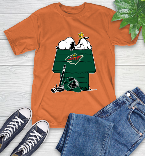 Minnesota Wild NHL Hockey Snoopy Woodstock The Peanuts Movie T-Shirt 5