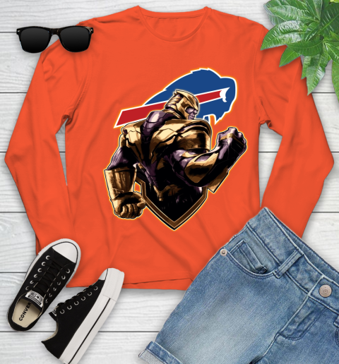 NFL Thanos Avengers Endgame Football Sports Buffalo Bills Youth Long Sleeve 4