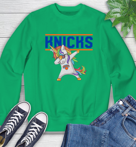 New York Knicks NBA Basketball Funny Unicorn Dabbing Sports Sweatshirt 6