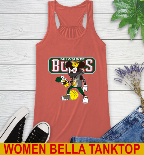 Milwaukee Bucks NBA Basketball Mickey Peace Sign Sports Racerback Tank 5 Milwaukee Bucks NBA Basketball Mickey Peace Sign Sports Racerback Tank - Image 5