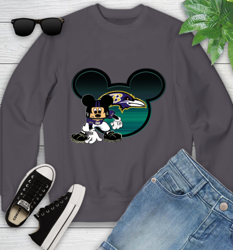 NFL Baltimore Ravens Mickey Mouse Disney Football T Shirt Youth Sweatshirt 6