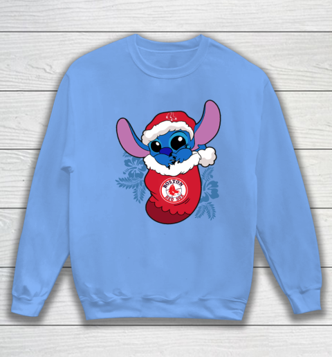 Boston Red Sox Christmas Stitch In The Sock Funny Disney MLB Sweatshirt 9