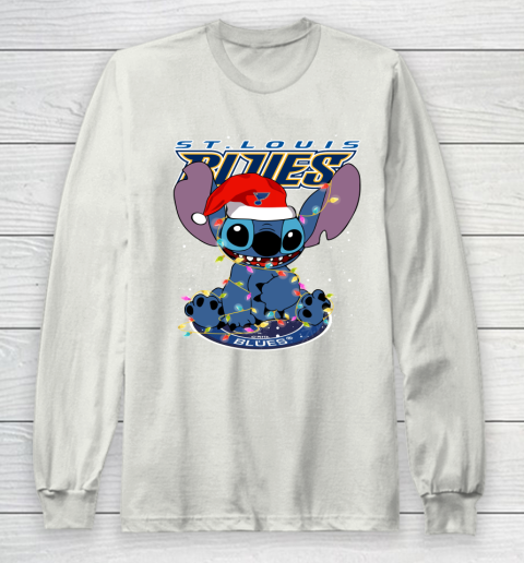 St.Louis Blues NHL Hockey noel stitch Christmas Long Sleeve T-Shirt 9