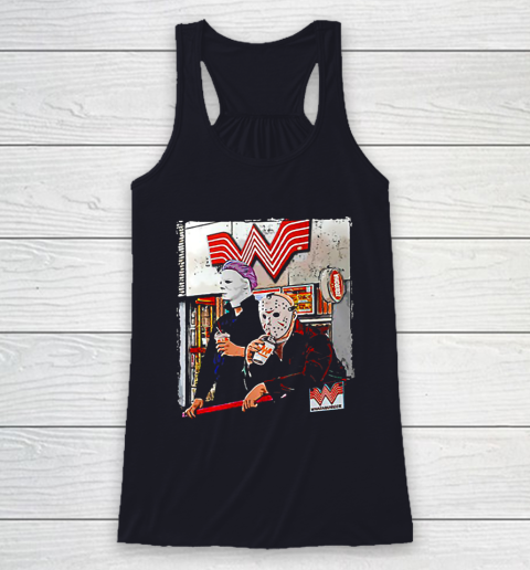 Michael Myers and Jason Voorhees drinking Whataburger Racerback Tank 7