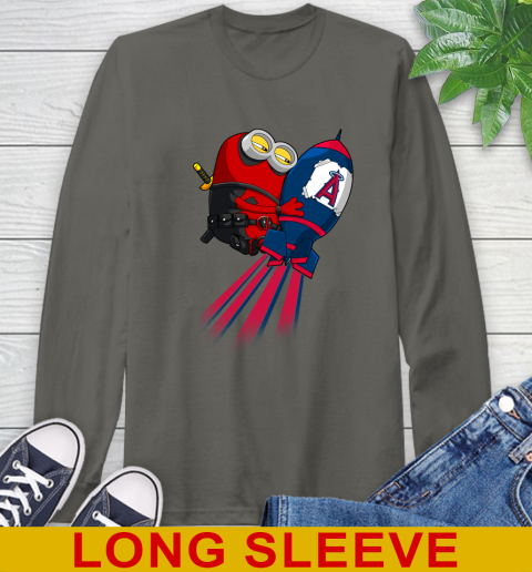 MLB Baseball Los Angeles Angels Deadpool Minion Marvel Shirt Long Sleeve T-Shirt 10