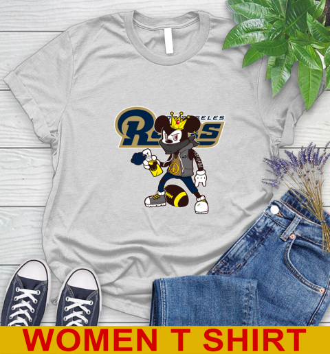 Los Angeles Rams NFL Football Mickey Peace Sign Sports Women's T-Shirt