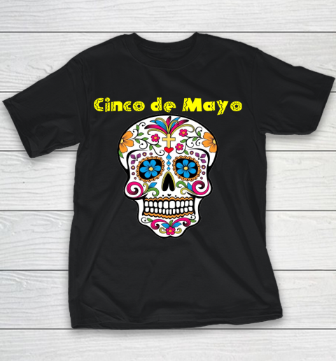 Cinco de Mayo Mexican Sugar Skull Youth T-Shirt