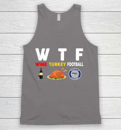 Seattle Seahawks Giving Day WTF Wine Turkey Football NFL Tank Top 6