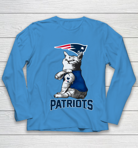 NFL Football My Cat Loves New England Patriots Youth Long Sleeve 5