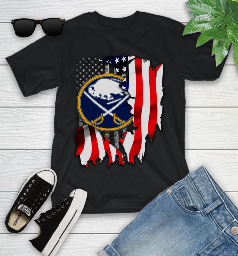 Buffalo Sabres NHL Hockey American Flag Youth T-Shirt