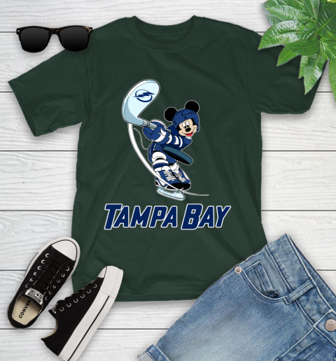 NHL Hockey Tampa Bay Lightning Cheerful Mickey Mouse Shirt Youth T-Shirt 5