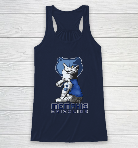 NBA Basketball My Cat Loves Memphis Grizzlies Racerback Tank 8