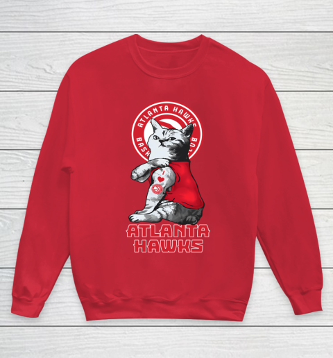 NBA Basketball My Cat Loves Atlanta Hawks Youth Sweatshirt 7