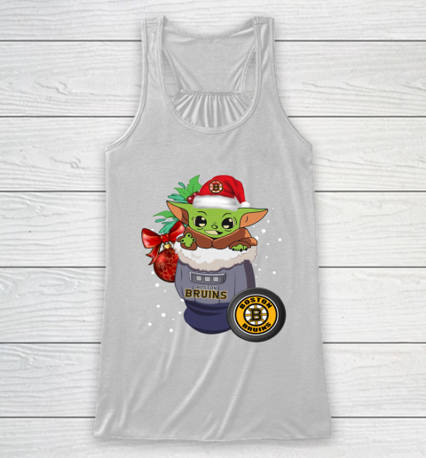 Boston Bruins Christmas Baby Yoda Star Wars Funny Happy NHL Racerback Tank 2