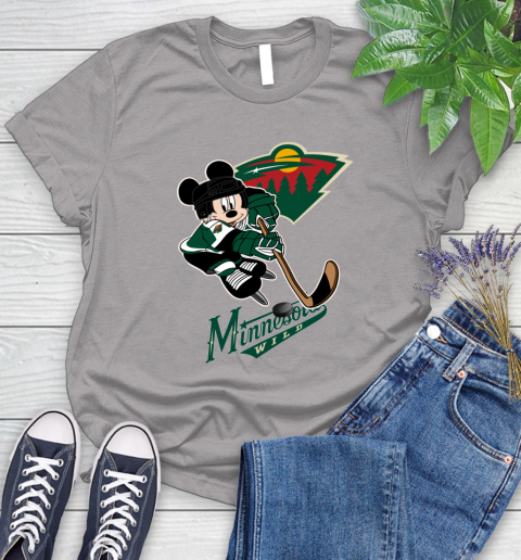 NHL Minnesota Wild Mickey Mouse Disney Hockey T Shirt Women's T-Shirt 5