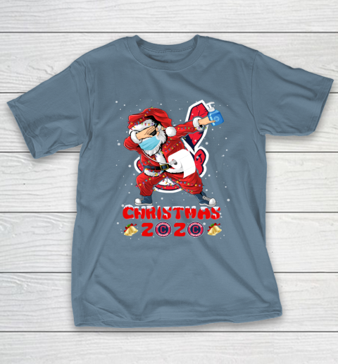 Cleveland Indians Funny Santa Claus Dabbing Christmas 2020 MLB T-Shirt 6