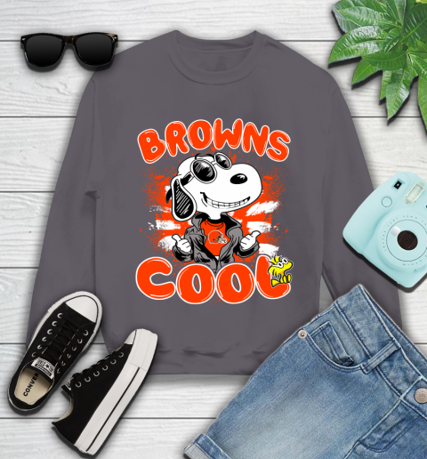 NFL Football Cleveland Browns Cool Snoopy Shirt Youth Sweatshirt 4