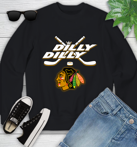 NHL Chicago Blackhawks Dilly Dilly Hockey Sports Youth Sweatshirt 2