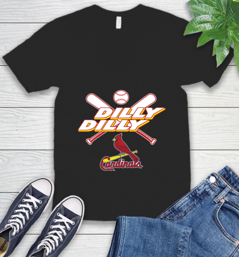 MLB St.Louis Cardinals Dilly Dilly Baseball Sports V-Neck T-Shirt 2