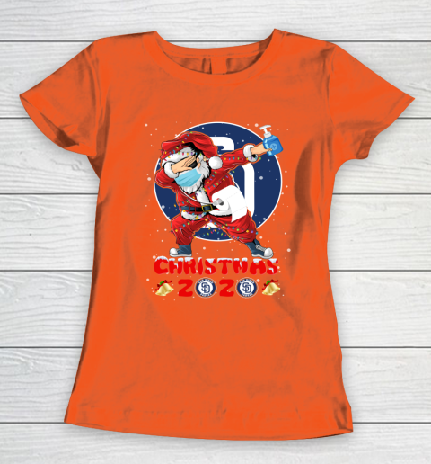 San Diego Padres Funny Santa Claus Dabbing Christmas 2020 MLB Women's T-Shirt 3