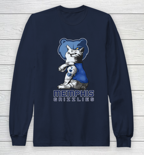 NBA Basketball My Cat Loves Memphis Grizzlies Long Sleeve T-Shirt 2